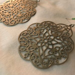 Flat silver earrings